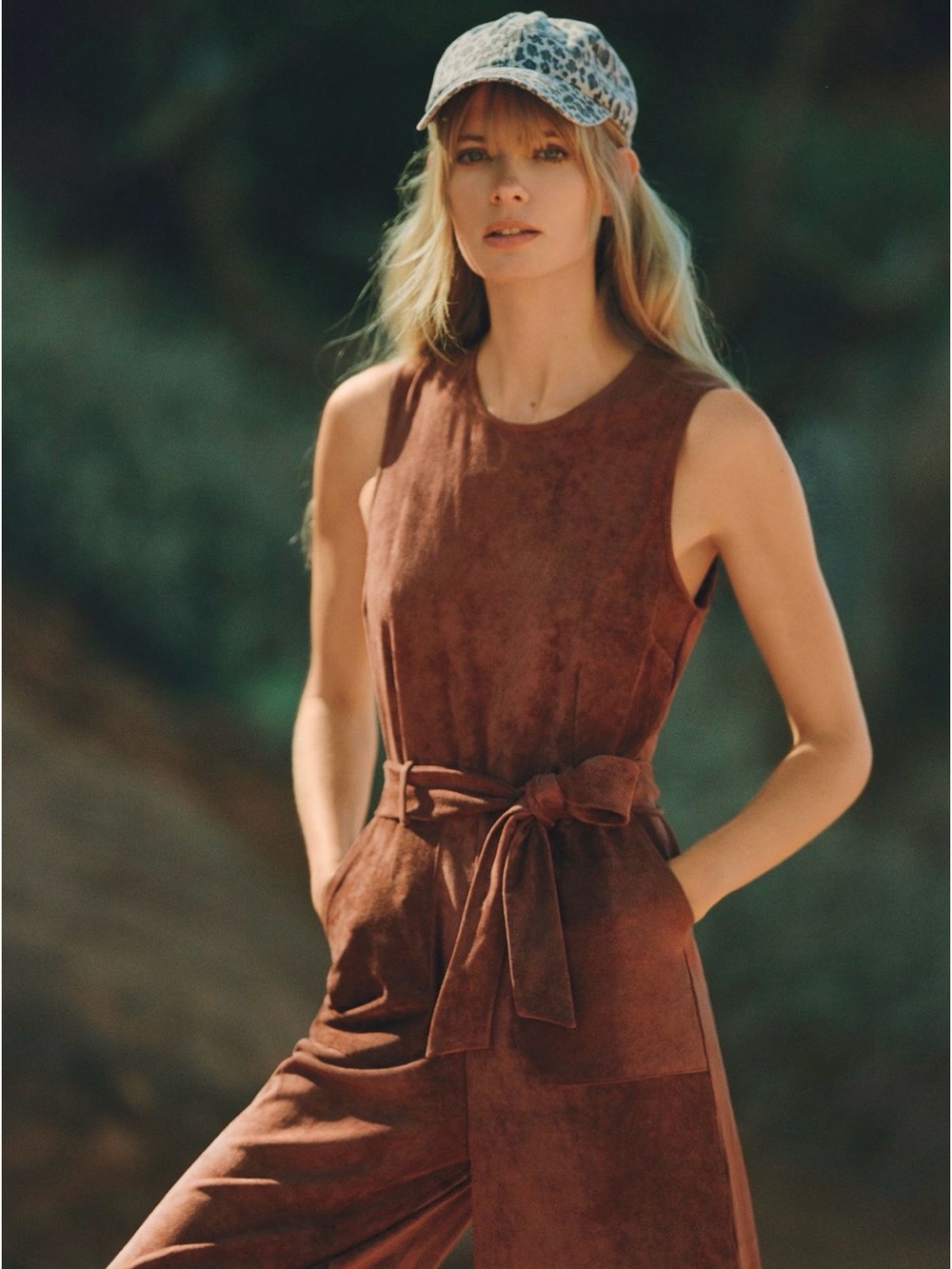 Anthropologie Faux Suede jumpsuit